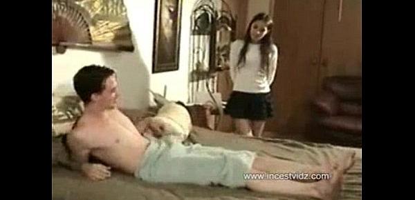  Little Sister Catches her Big Brother Wanking -